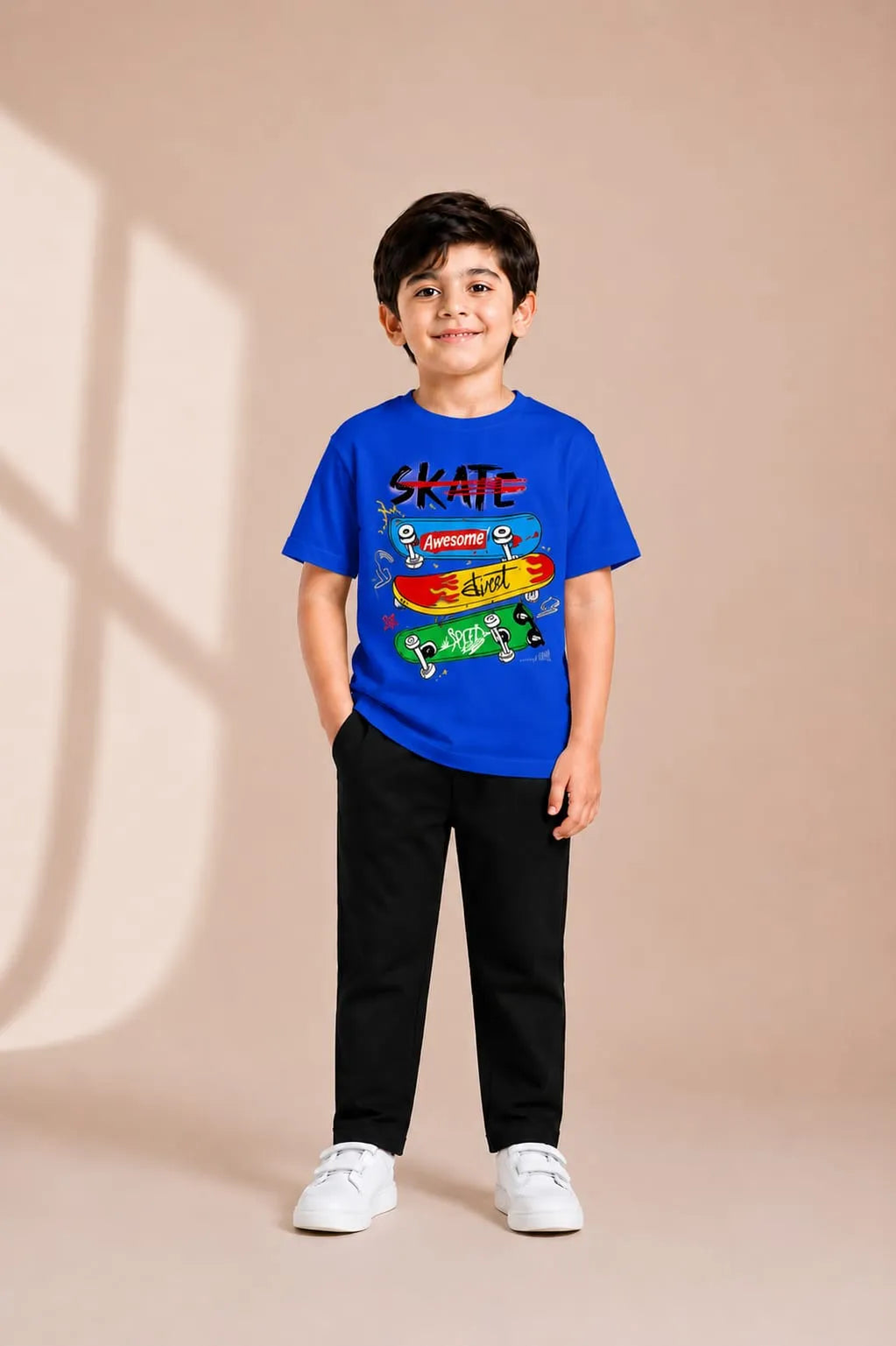 Kids Printed Track Suit Blue Black Summer Wear
