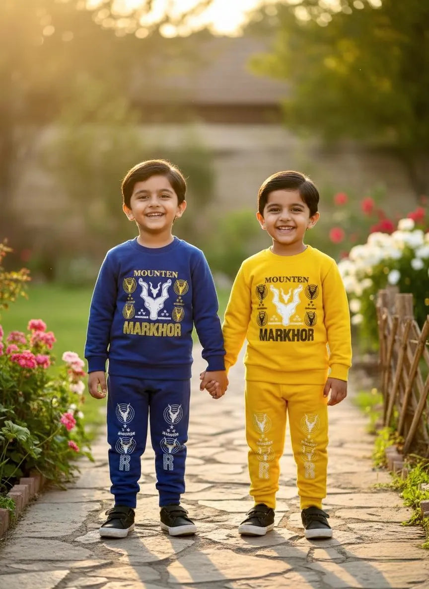 Kids King Printed Fleece Tracksuit Set 2Pcs