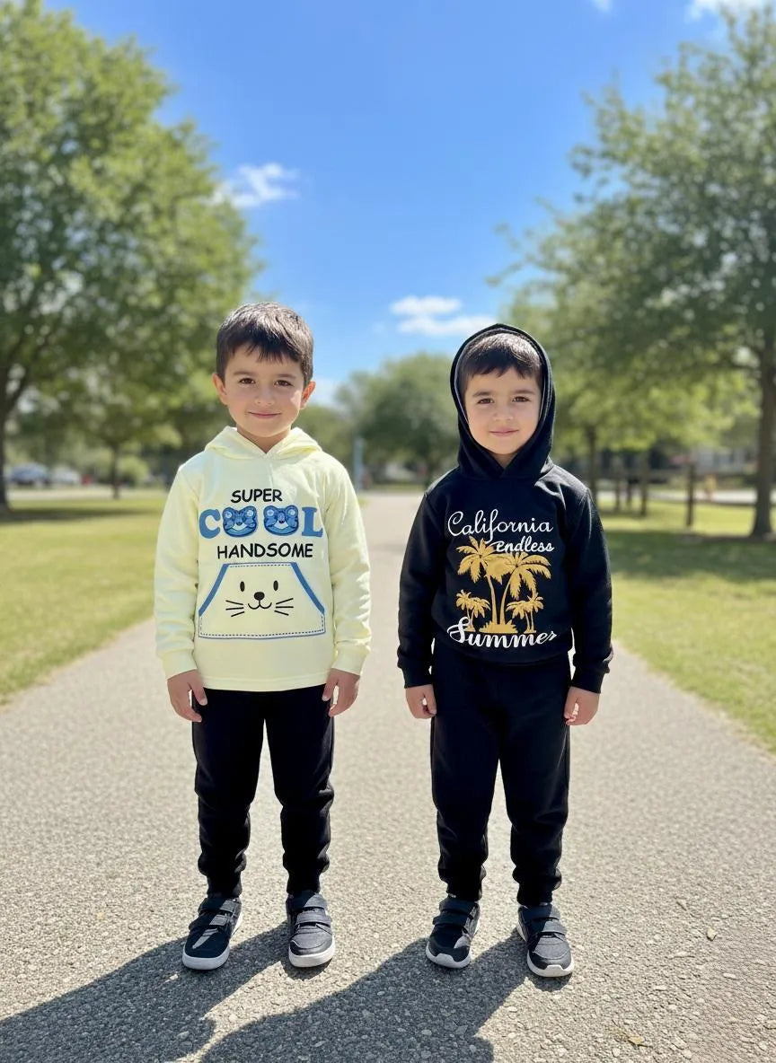 Kids King Printed Fleece Tracksuit Set 2Pcs