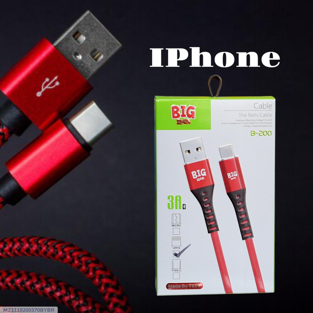 Red Braided iPhone Charging Cable 820 Plus