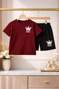 Royal King Crown Tracksuit Maroon Black 1-12Yrs