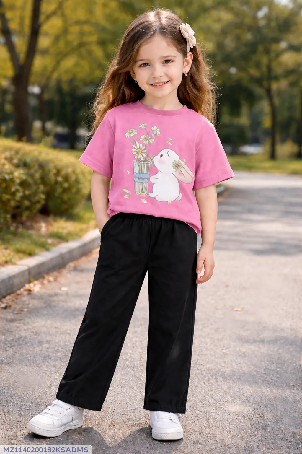 Girls Pink Snowman T-Shirt & Trouser Set 1-12Yrs