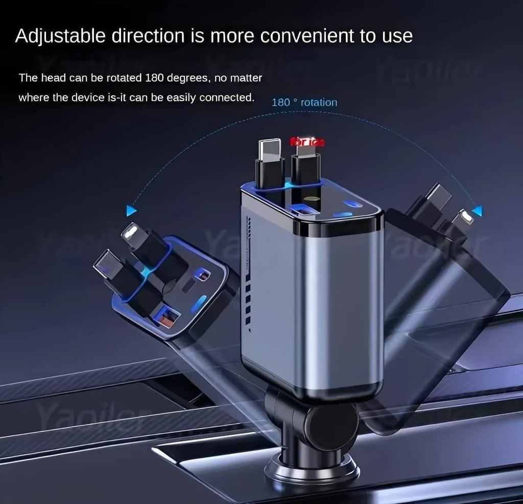 180-deg Adjustable Car Charger with 20W Fast Charging