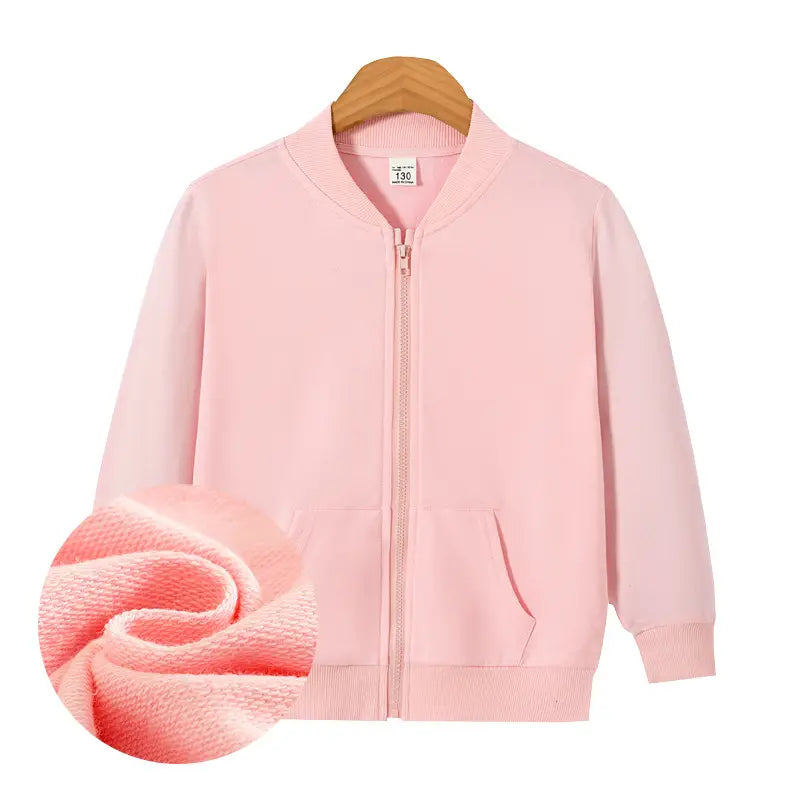 Red Full-Zip Kids Hoodie Jacket for Boys Girls