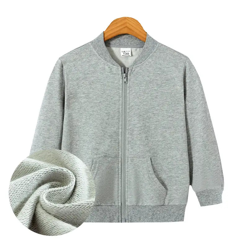 Red Full-Zip Kids Hoodie Jacket for Boys Girls