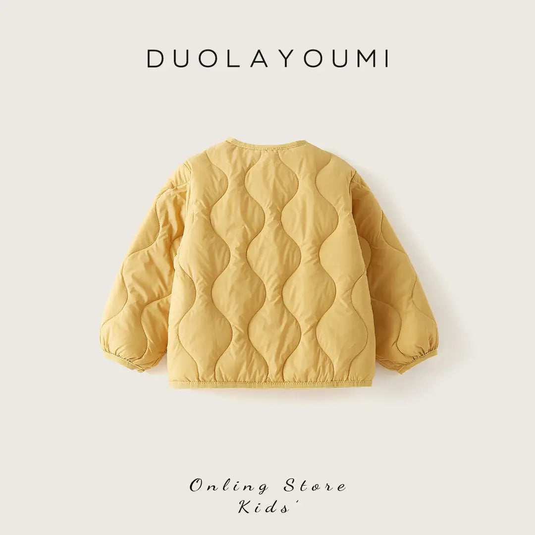Kids Winter Quilted Jacket Pink Yellow White