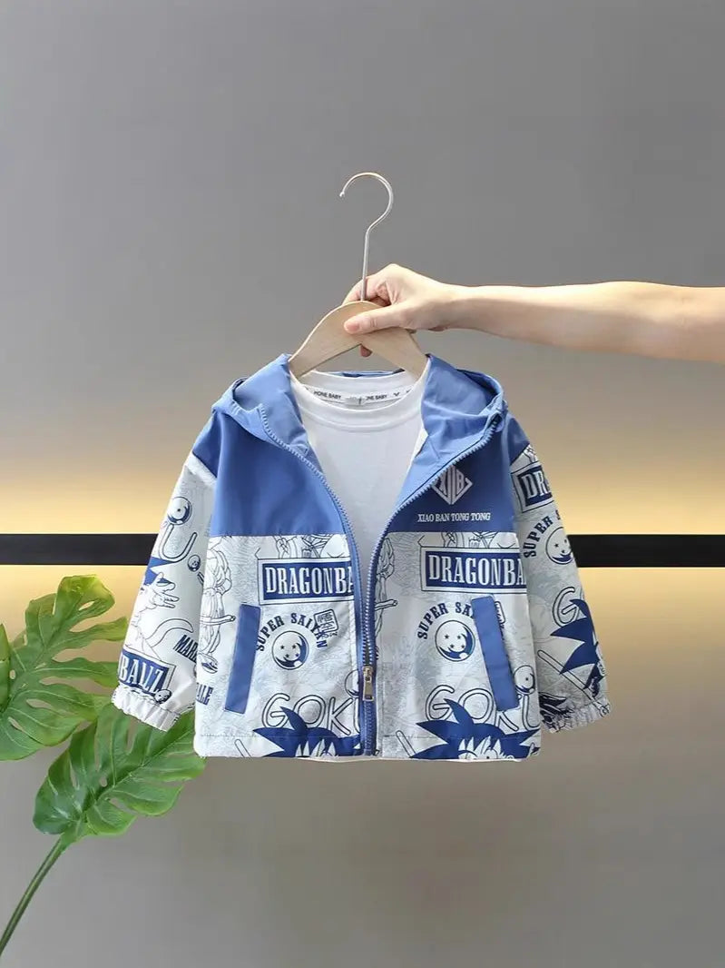 Boys Hooded Dragon Ball Jacket Spring Autumn 3-10