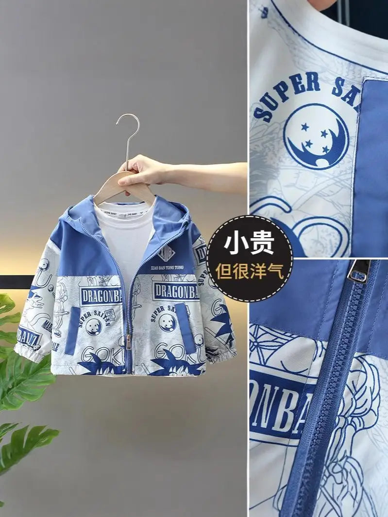Boys Hooded Dragon Ball Jacket Spring Autumn 3-10