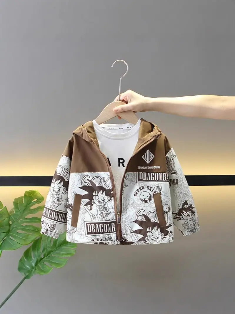 Boys Hooded Dragon Ball Jacket Spring Autumn 3-10