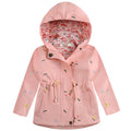 Pink Hooded Windbreaker for Girls Spring Wear