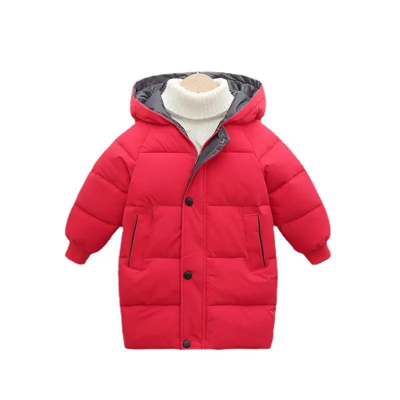 Kids Hooded Puffer Jacket Black Red Mint Blue
