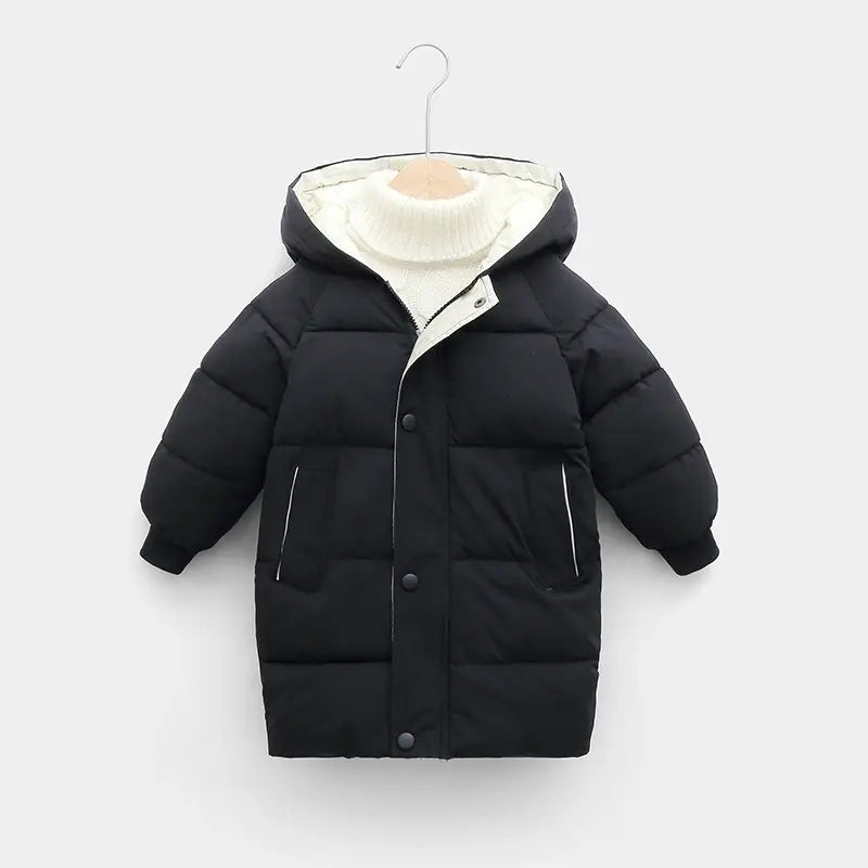 Kids Hooded Puffer Jacket Black Red Mint Blue