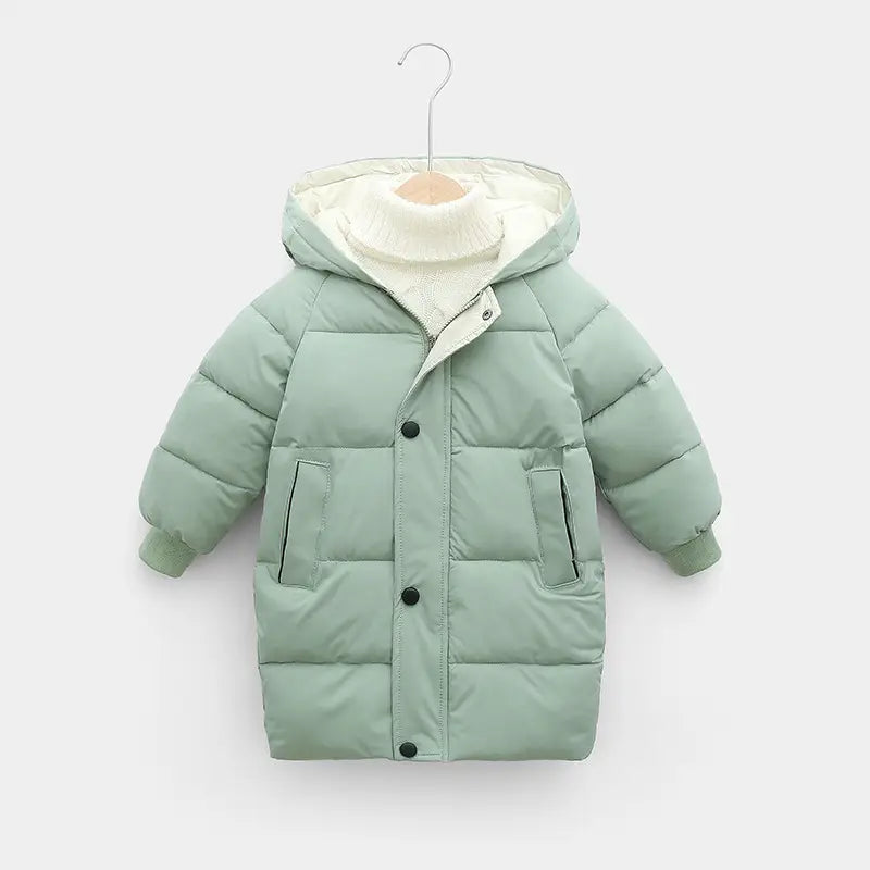 Kids Hooded Puffer Jacket Black Red Mint Blue