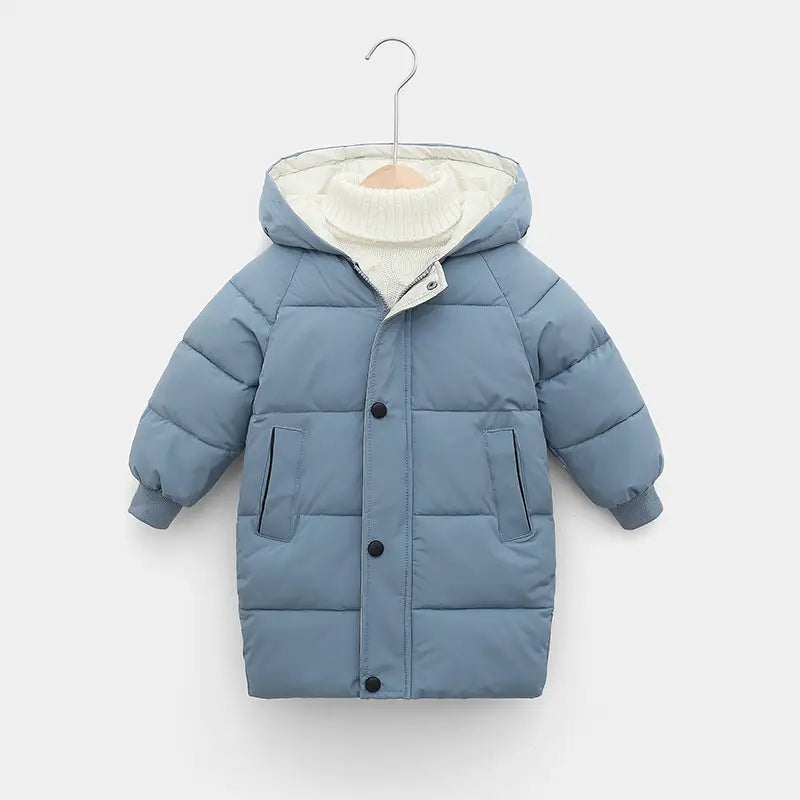 Kids Hooded Puffer Jacket Black Red Mint Blue