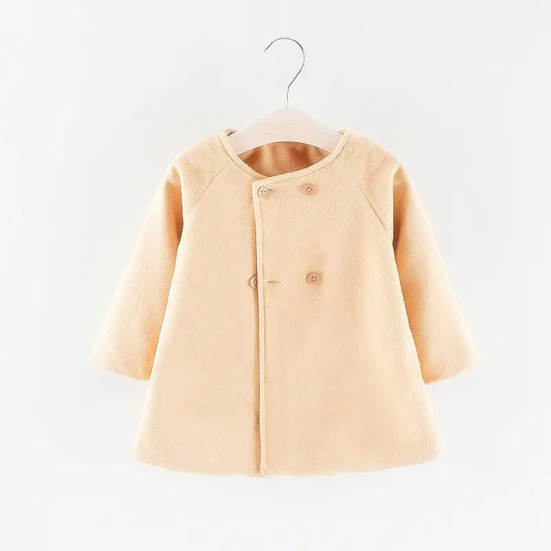 Kids Warm Capes Coat Red Black Woolen Winter Autumn