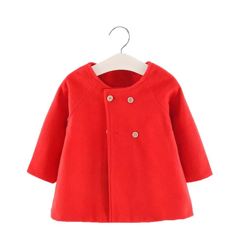 Kids Warm Capes Coat Red Black Woolen Winter Autumn