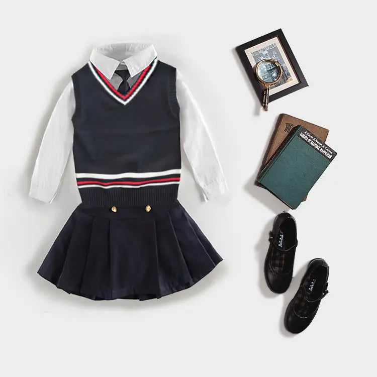 Children's Wool Vest Royal Blue College Style