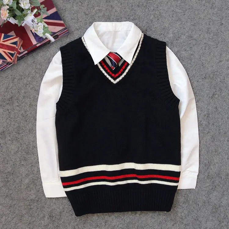 Children's Wool Vest Royal Blue College Style