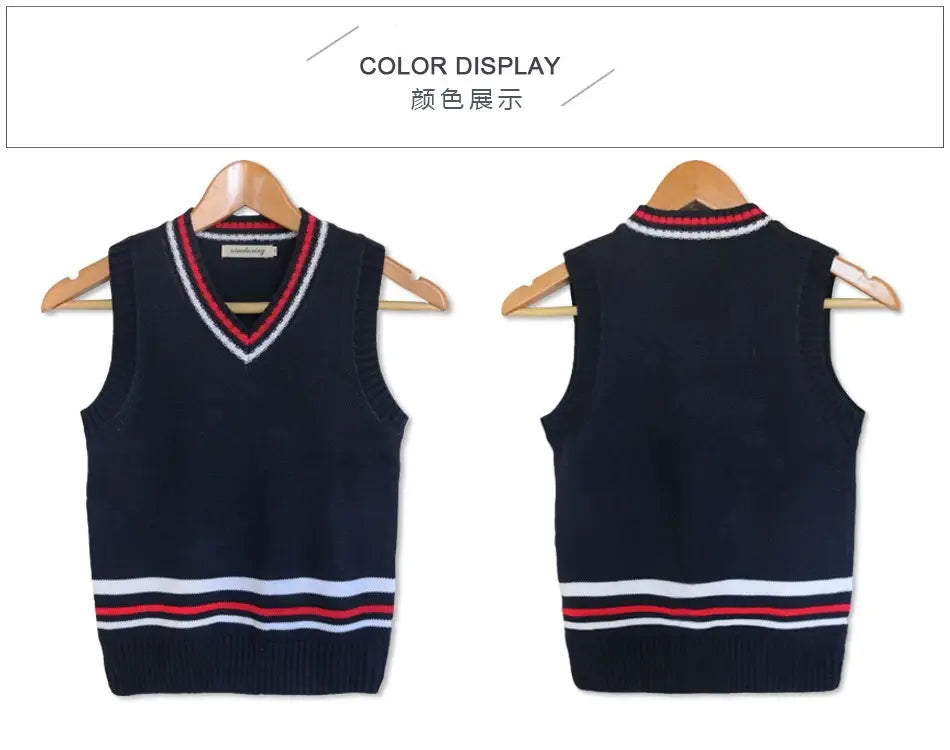 Children's Wool Vest Royal Blue College Style