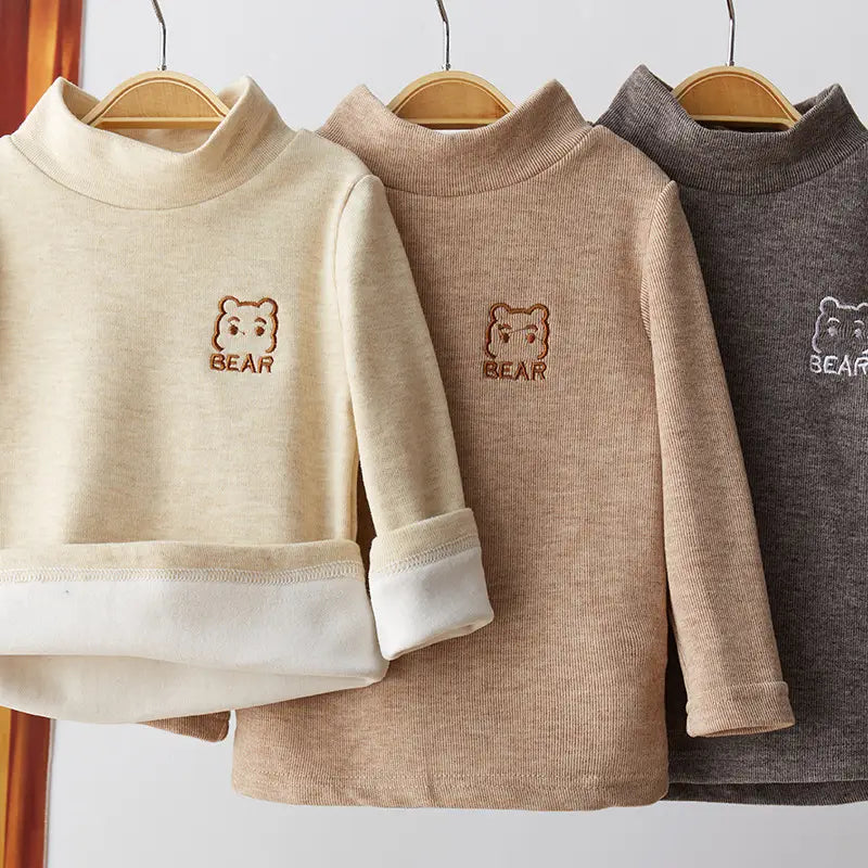 Children's Velvet Half-Collar Warm Jacket Multi-Color