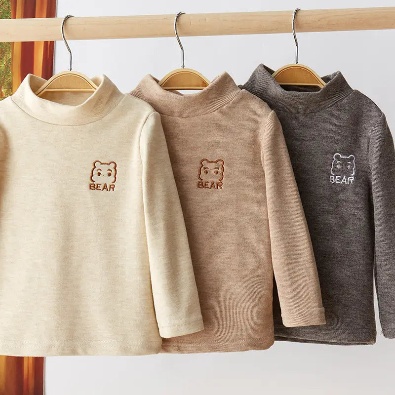 Children's Velvet Half-Collar Warm Jacket Multi-Color