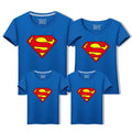 Superman Family T-Shirt Set Blue Short Sleeve Summer