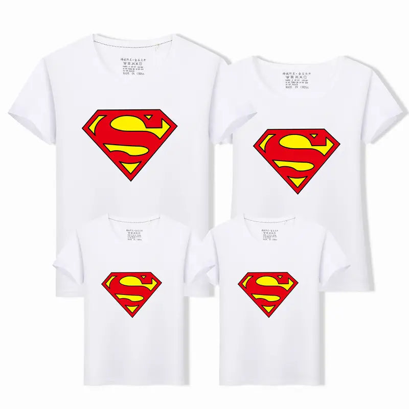 Superman Family T-Shirt Set Blue Short Sleeve Summer