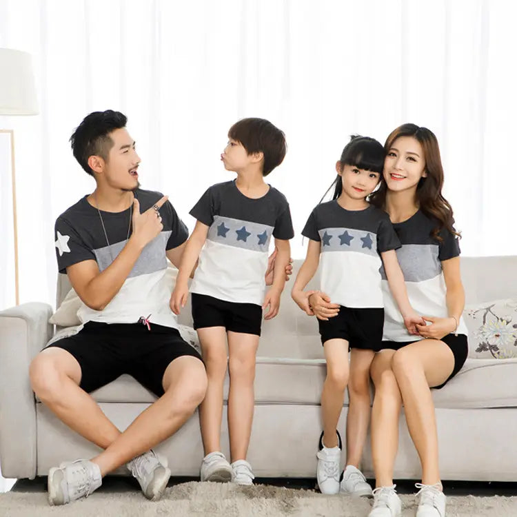 Parent-Child Cotton T-Shirt Summer Family Set
