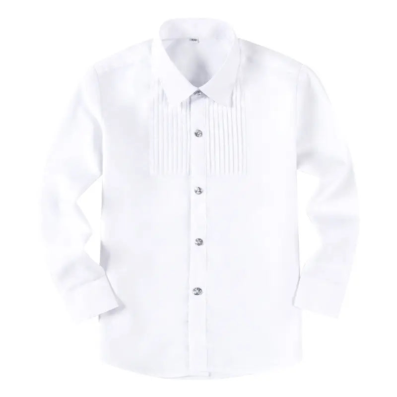 Children's White Performance Shirt for Boys Girls School Piano