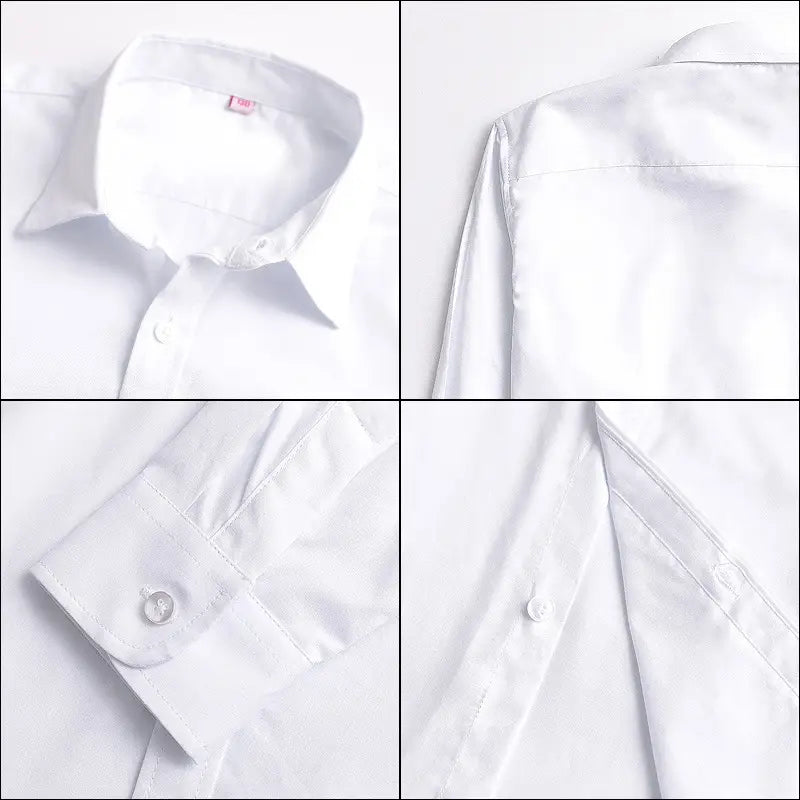 Boy's Loose White Cotton School Shirt 140cm