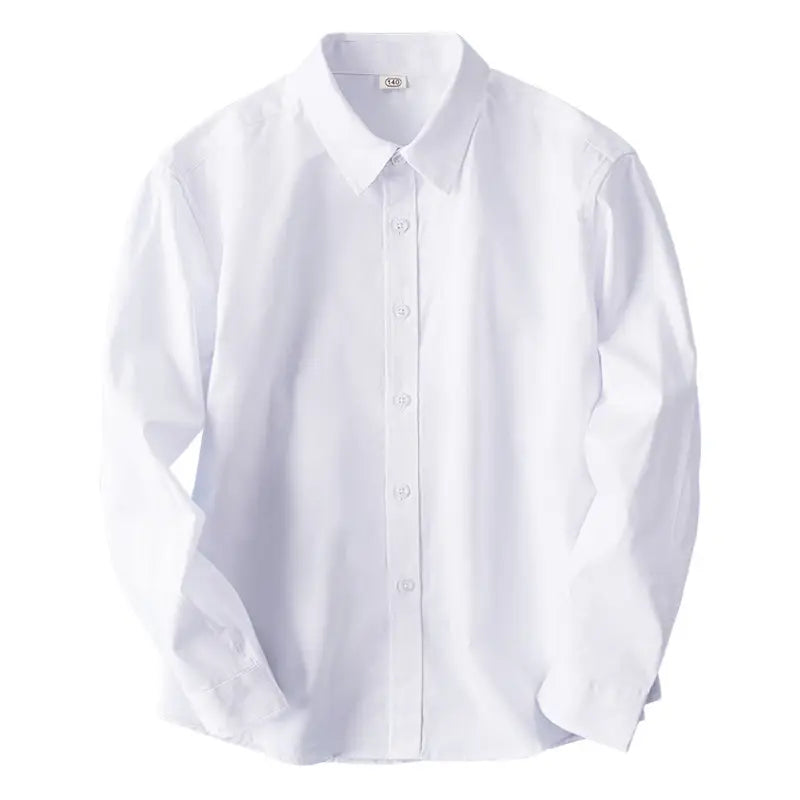 Boy's Loose White Cotton School Shirt 140cm