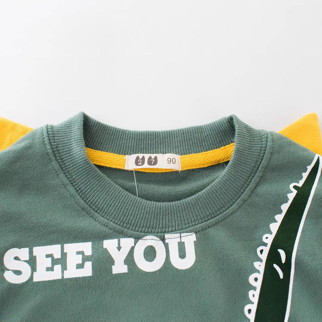 Baby Boy Green Crocodile Sweater 90cm Cotton Long Sleeve
