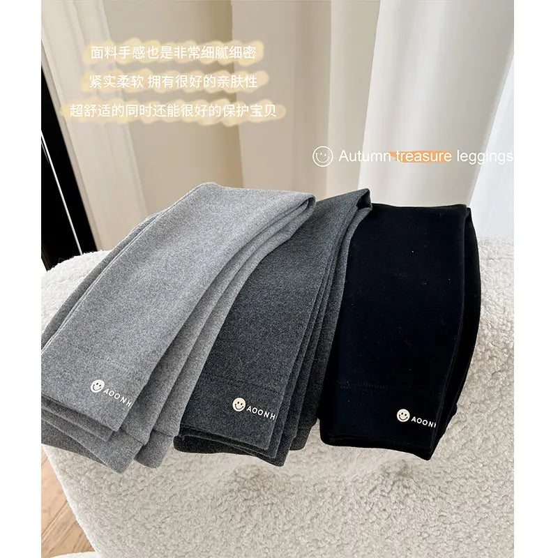 Kids Korean Style Cotton Leggings Black 110-183cm