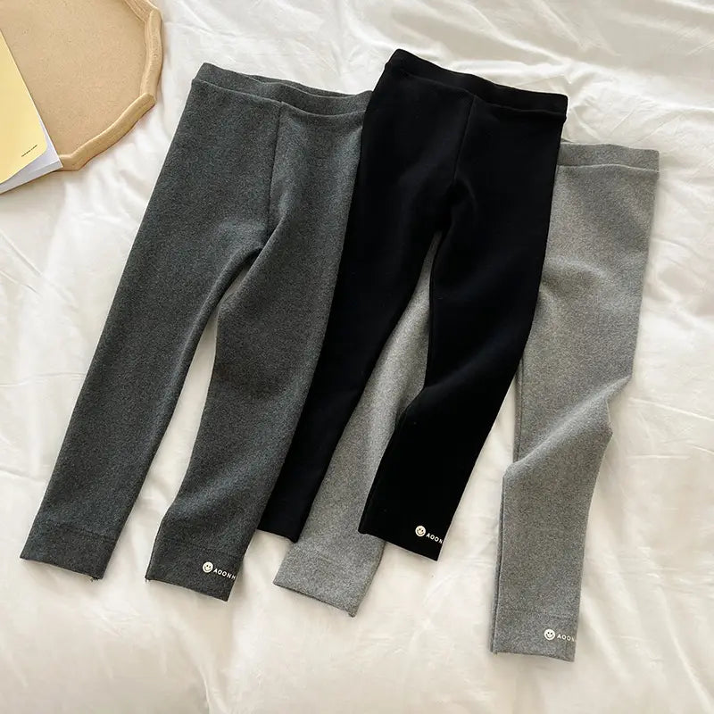 Kids Korean Style Cotton Leggings Black 110-183cm