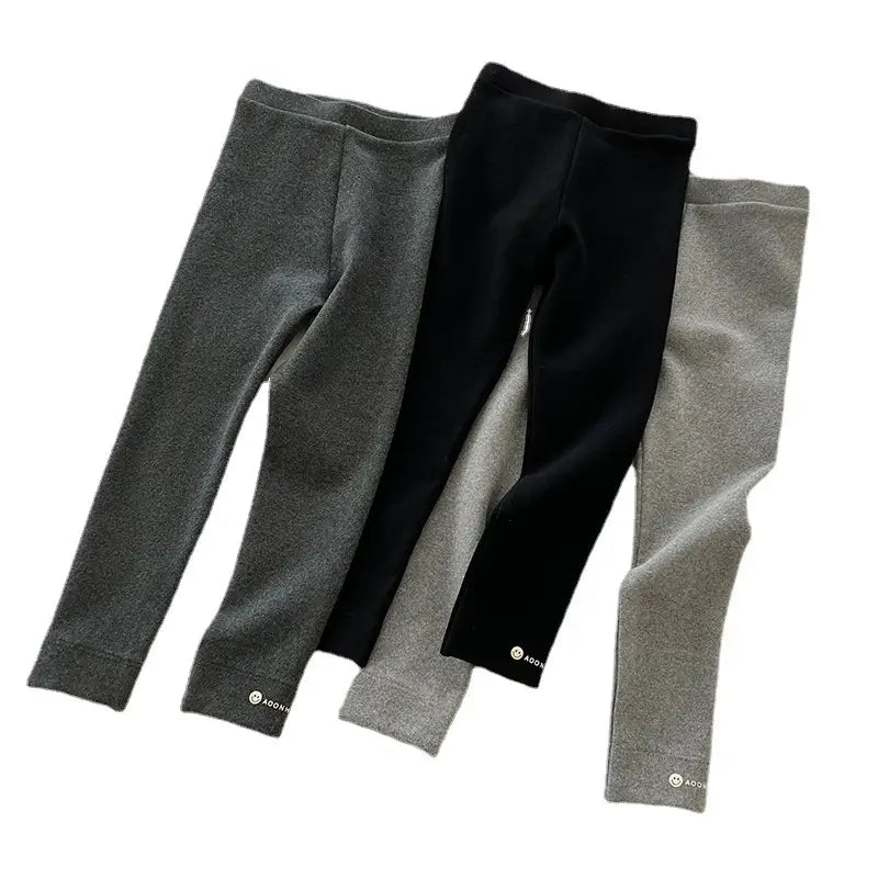 Kids Korean Style Cotton Leggings Black 110-183cm
