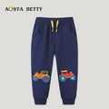 Navy Blue Monster Truck Sweatpants for Kids