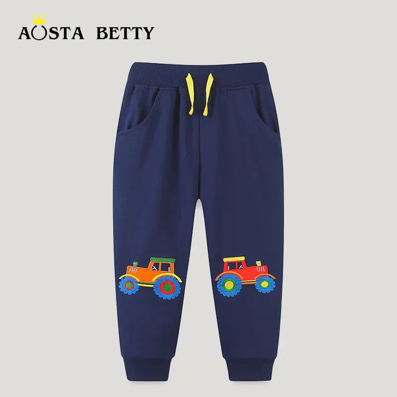 Navy Blue Monster Truck Sweatpants for Kids