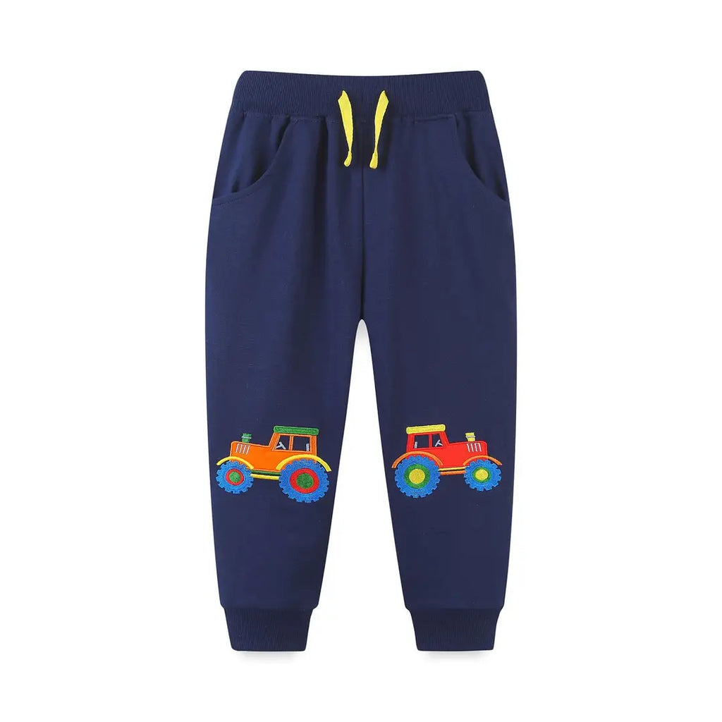 Navy Blue Monster Truck Sweatpants for Kids