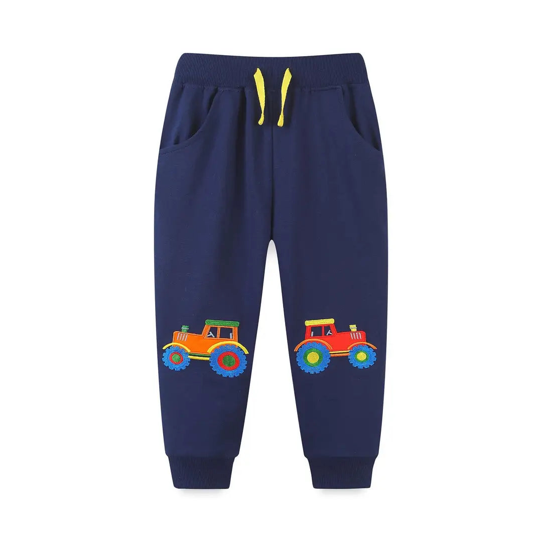 Navy Blue Monster Truck Sweatpants for Kids