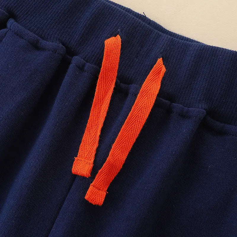 Kids Christmas Santa Pants Navy Blue Cotton Blend