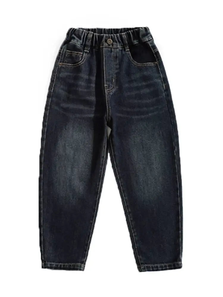 Boys Fleece Lined Jeans Dark Blue Spring Wear