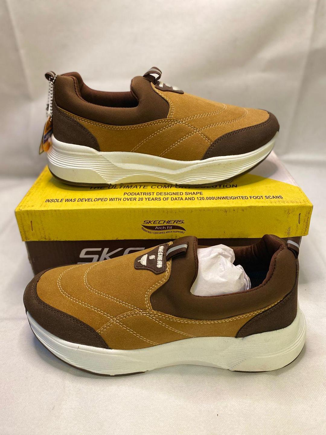 Men's Mustard Skechers EVA Casual Slip-On Shoes