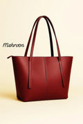 Maroon Leather Shoulder Bag for Women