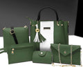Women PU Leather 5-Piece Bag Set Mustard Color
