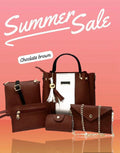 Women's PU Leather Plain Hand Bag Set