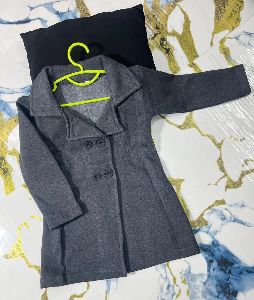 Grey Fleece Coat for Kids 7-8 Years Winter Warm