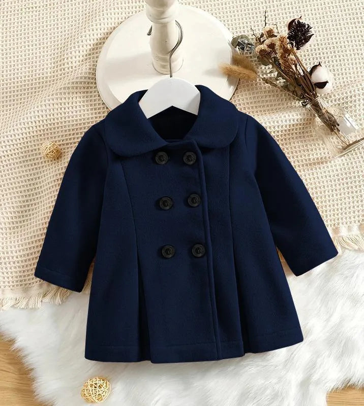 Navy Blue Fleece Jacket for Girls 7-12 Years