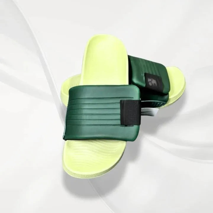 Unisex Microfiber Green Slide Slippers Adjustable Comfort