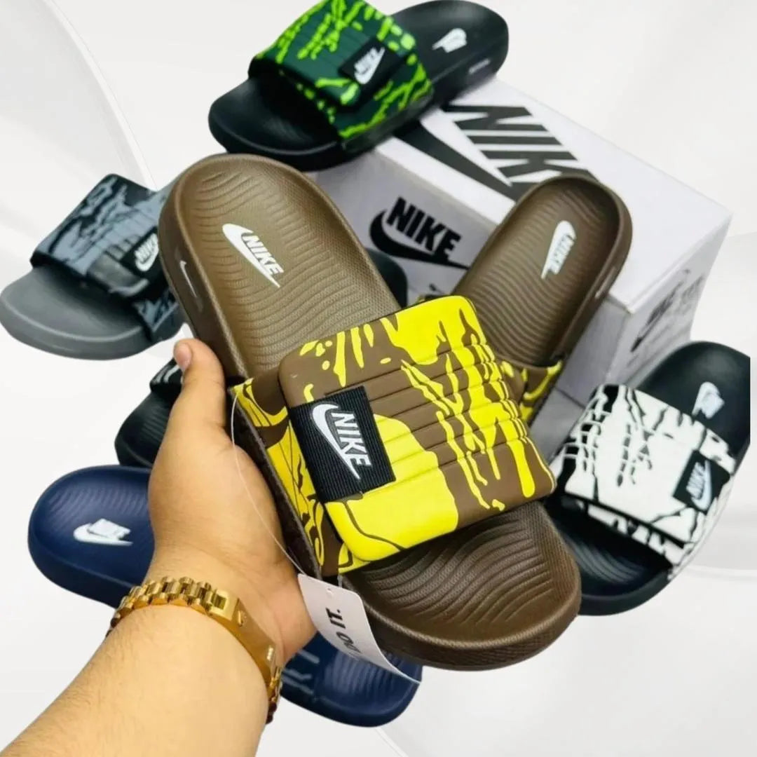 Unisex Brown Microfiber Formal Slide Slippers