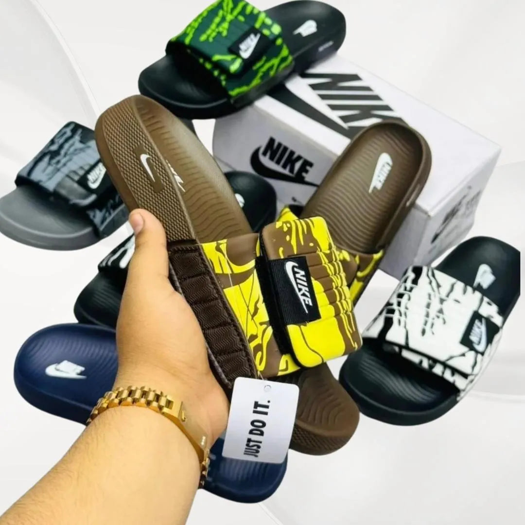 Unisex Brown Microfiber Formal Slide Slippers